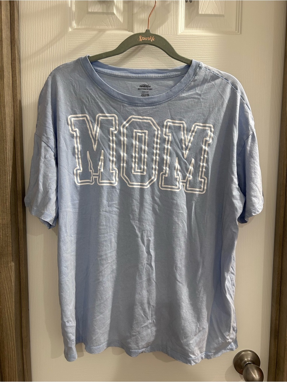 Light Blue "MOM" Graphic Tee